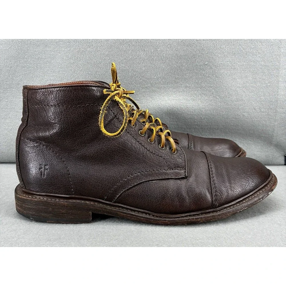 Frye Jack Lace Up 87893 Mens Brown Leather Casual Dress Boots Mens Size 11.5 D